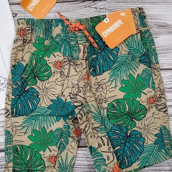 Gymboree Jurassic World Dinosaur Print T-Shirts & Matching Shorts Bundle 4T NWT - Picture 14 of 16